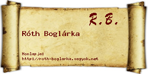 Róth Boglárka névjegykártya